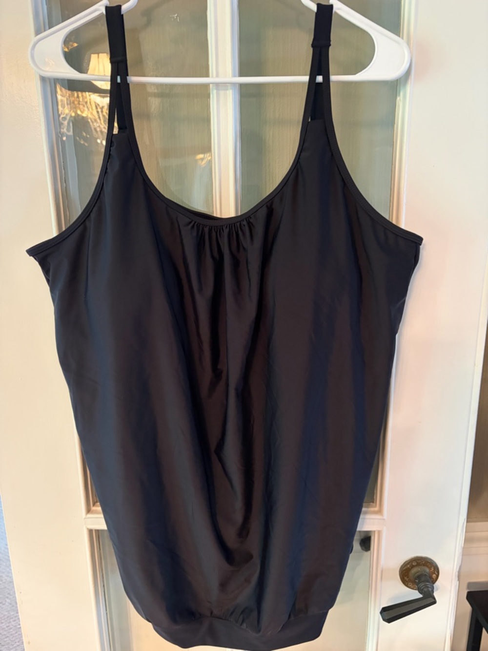 Ocean blues Black Tankini Top with Adjustable Straps XXL